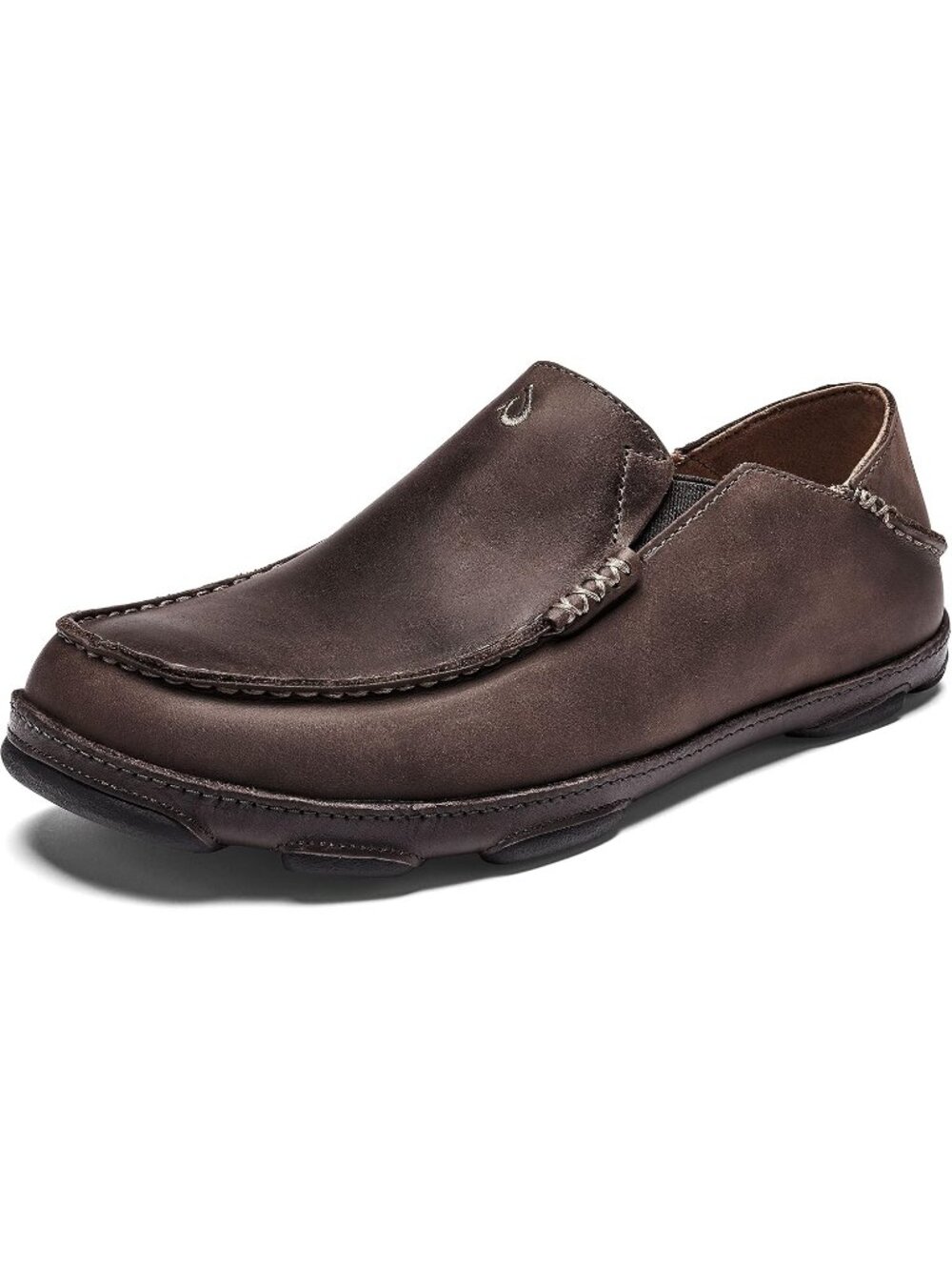 Men's Wood Jawa Moc Toe Premium Leather Block Heel Comfortable Slip On Loafers
